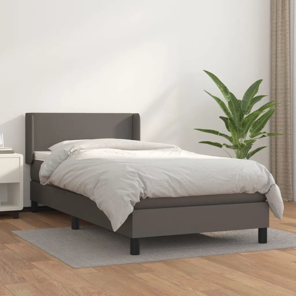 Giroletto a Molle con Materasso Grgio 80x200 cm in Similpelle cod mxl 73930