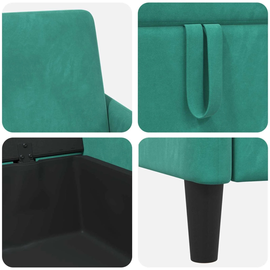 Set di Divani con Storage 2 pz Turchese Poliestere 3429172