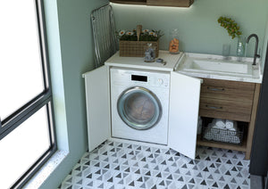 Coprilavatrice da Esterno 68,5x64x88 cm 2 Ante Bianco