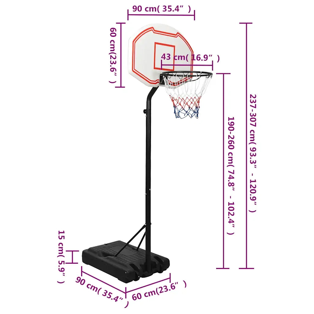 Supporto per Pallacanestro Bianco 237-307 cm Polietilene CFW7780024