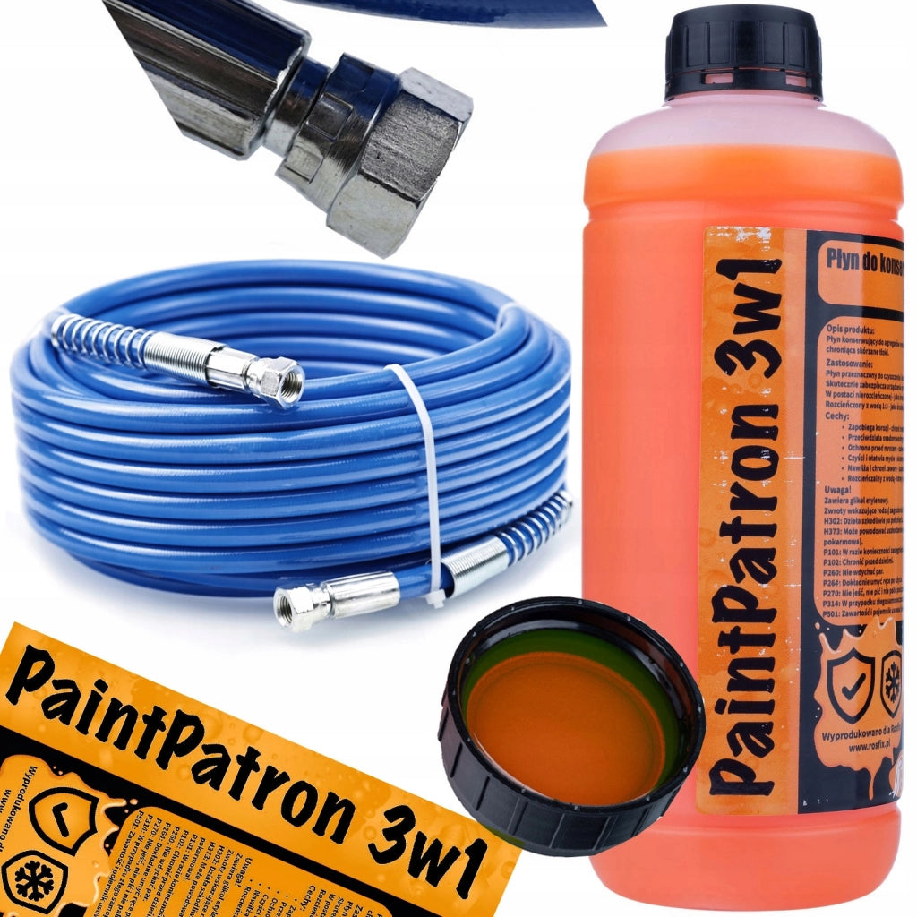 Tubo Alta Pressione per Verniciatura 30m + Liquido Manutenzione 1L – TPU Resistente, Flessibile, Pressione Max 228 Bar