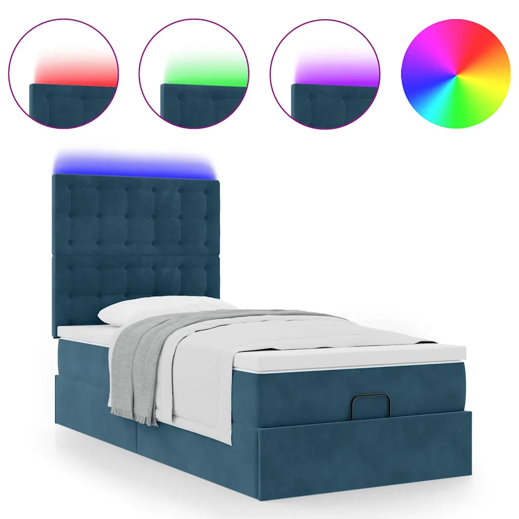 Struttura Letto Pouf con Materassi 80x200 cm Velluto