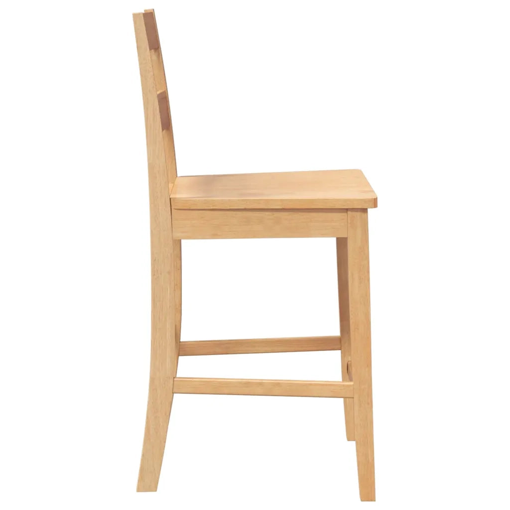 Sgabelli da Bar 2 pz Naturale Legno Massello di Hevea 4102558