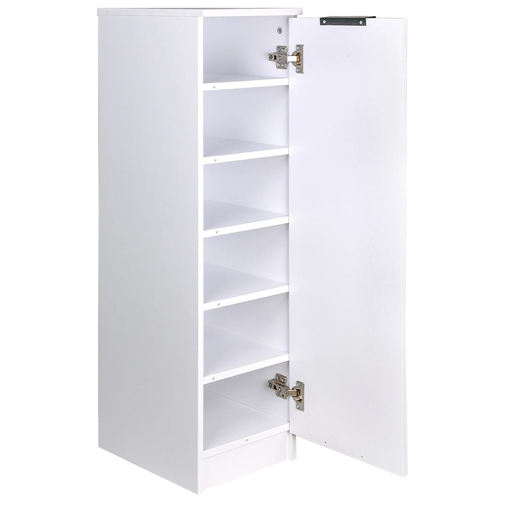Mobile Scarpiera 6 Ripiani in Legno MDF 30x35 H 100 cm Multiuso Bianco Moderno