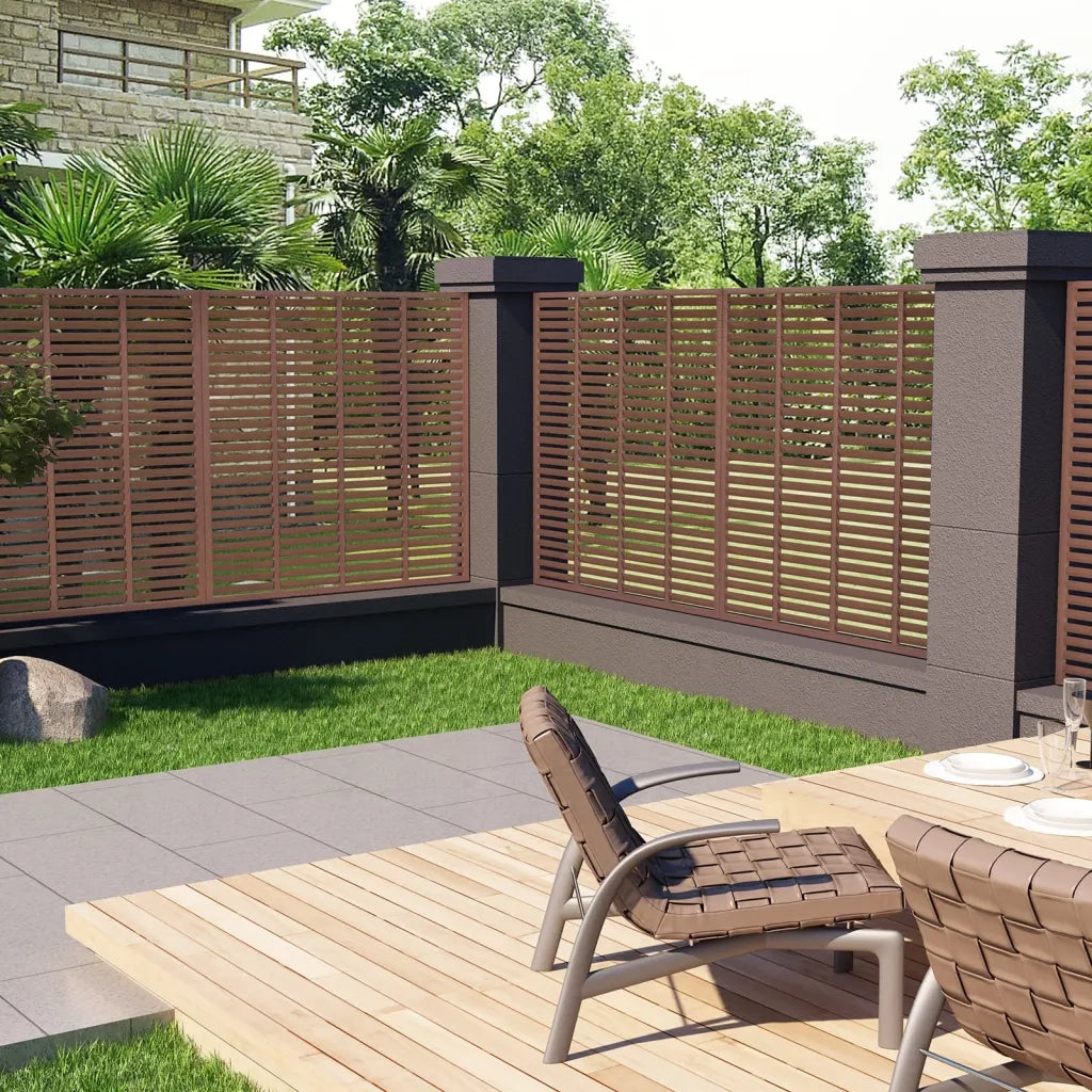 Recinzione da Giardino | Recinzione a Persiana in WPC 180x180 cm Marrone
