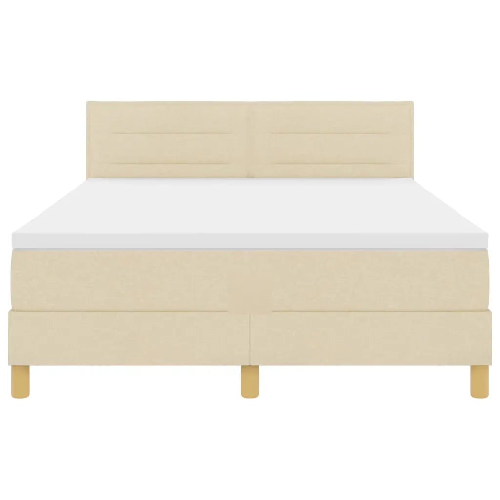 Letto a molle con cuscino Crema 140 x 190 cm Tessuto 3338844