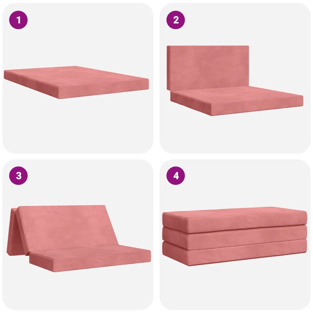 Divano Letto Pieghevole 120 x 67 x 45 cm Rosa