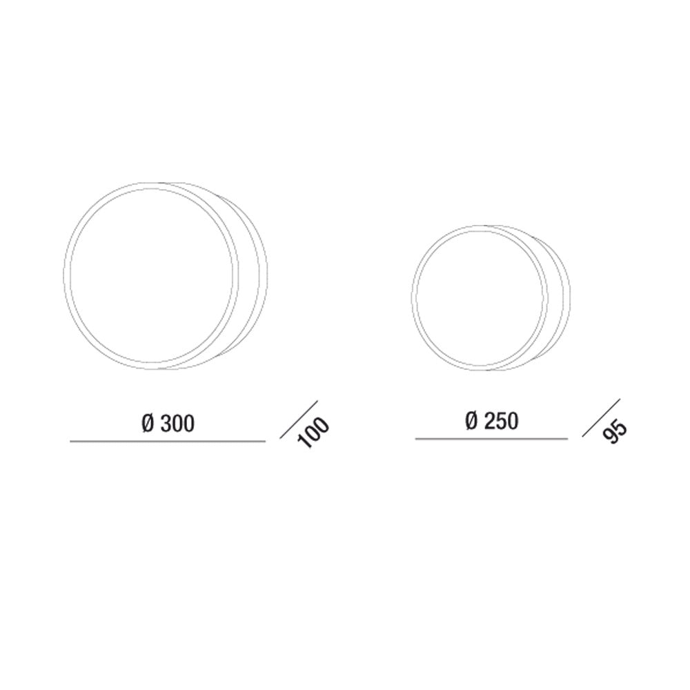 Hatton Plafoniera LED 27W 3000K Bianco in Policarbonato IP65 - Diametro 300mm - 3830 lm - Made In Italy - Codice Articolo 3224-65-102