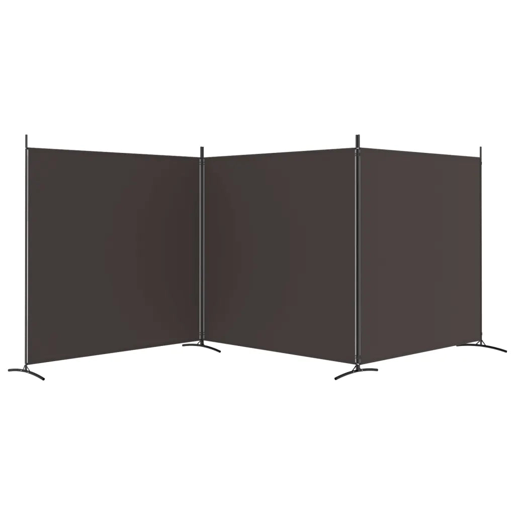 Divisorio a 3 Pannelli Marrone 525x180 cm in Tessuto 350279