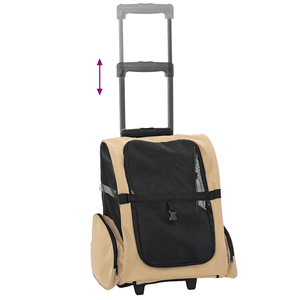 Carrello per Animali 3 in 1 Design Sabbia 48x32x(57-106) cm Tessuto Oxford 42007370