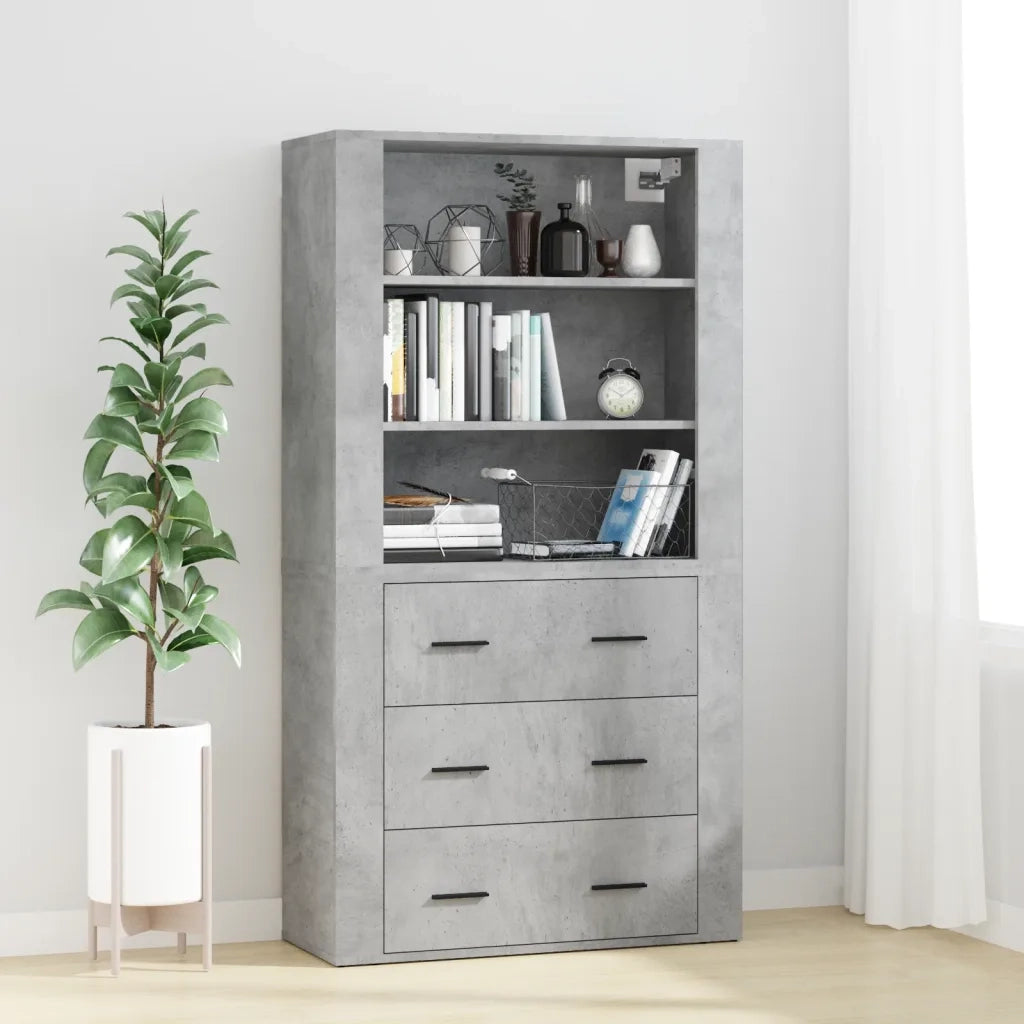 Credenza | Madia | Buffet da pranzo | Armadio da pranzo Grigio Cemento in Legno Multistrato
