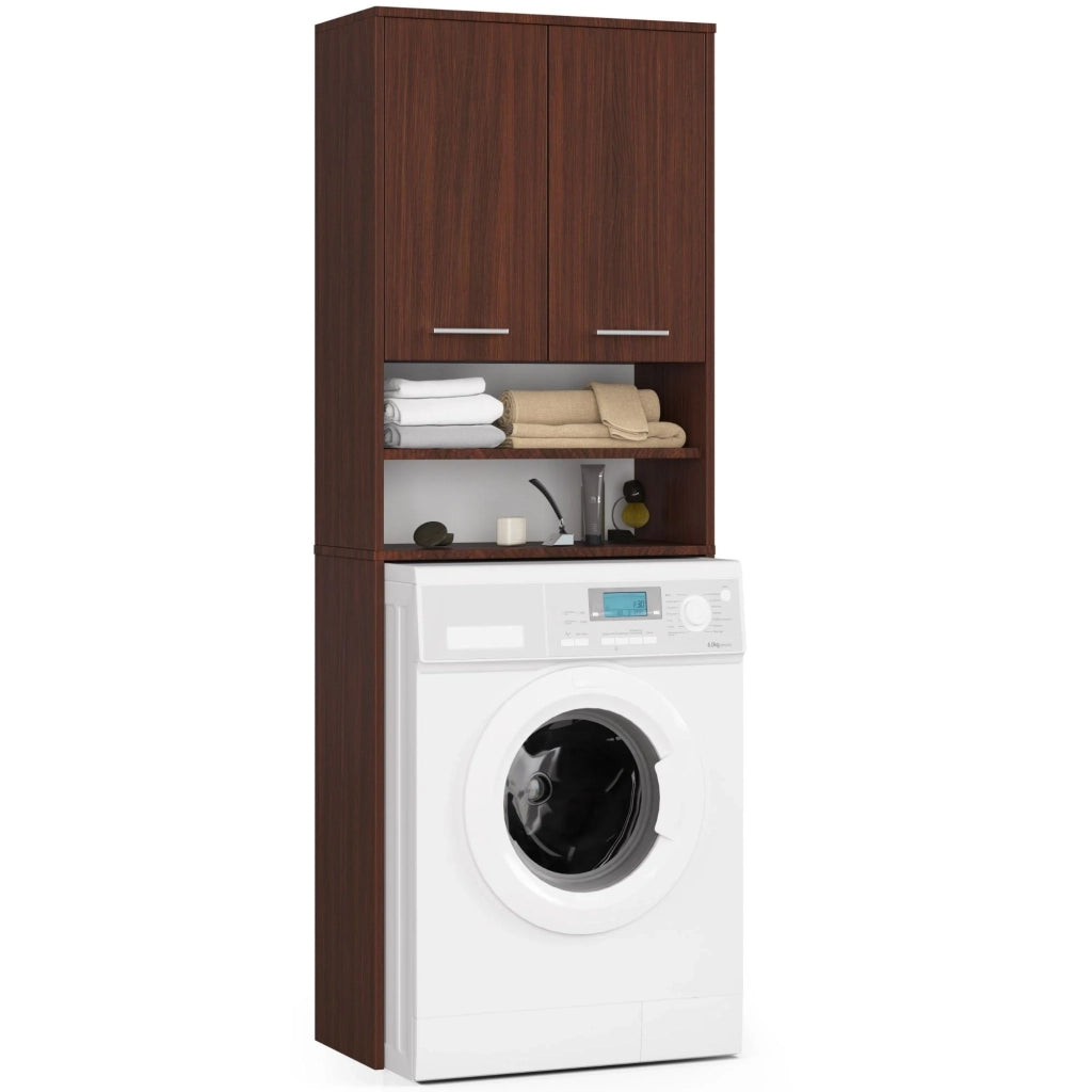 Colonna da bagno AKORD FIN per incasso di una lavatrice Wengé 64 cm 2 ante 64x30x180 cm