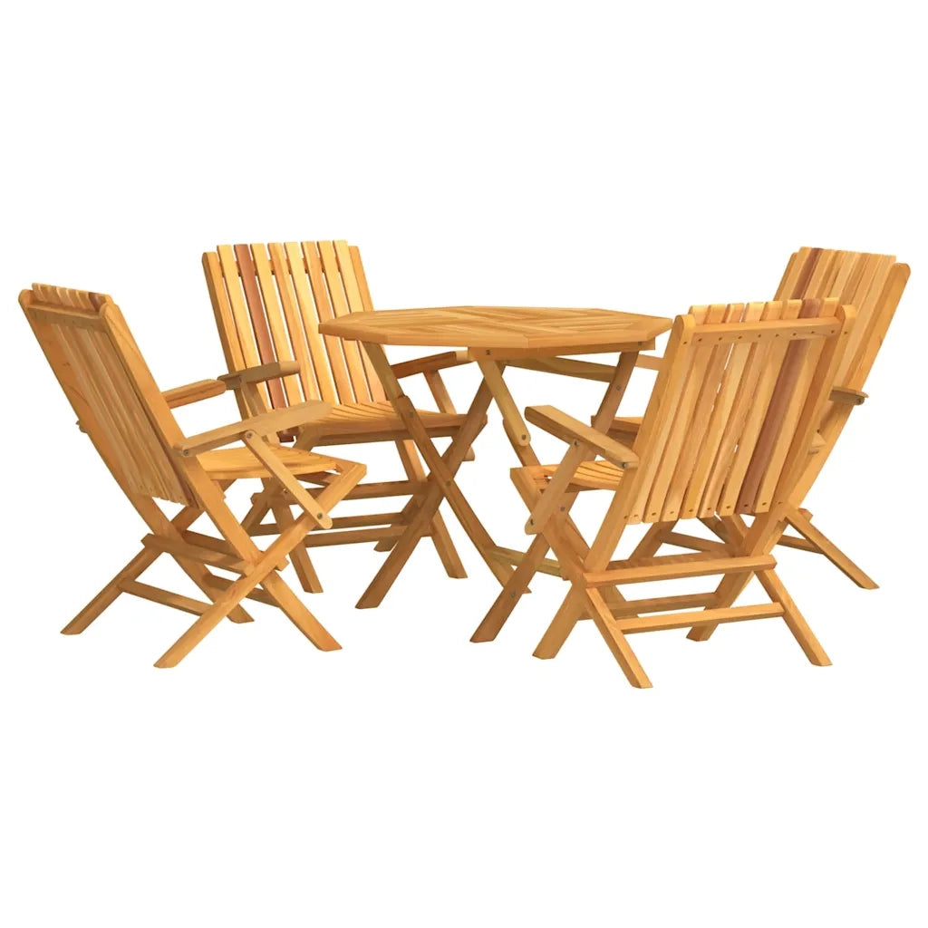 Set da Pranzo per Giardino 5 pz in Legno Massello di Teak 3155028