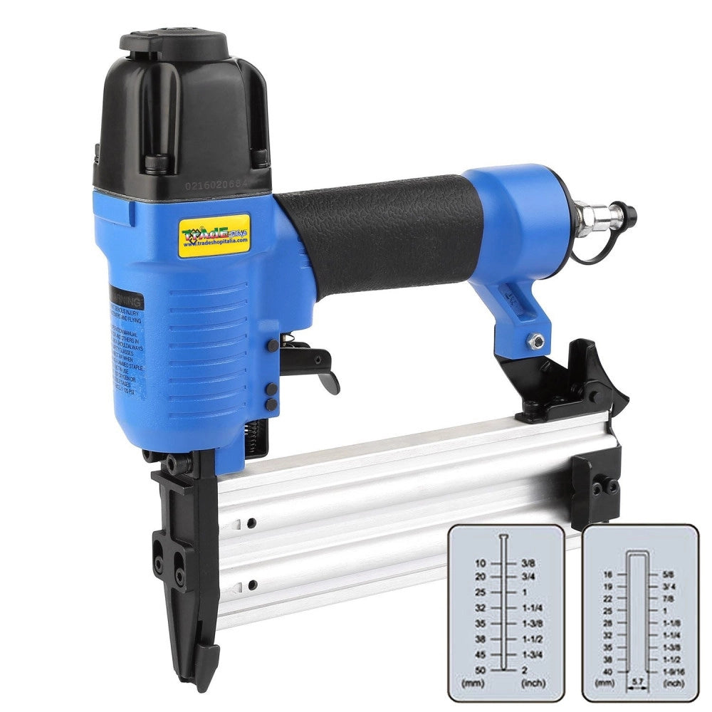 Trade Shop - Chiodatrice Spillatrice Aria 2 Funzioni Sparachiodi Pistola Per Chiodi 10 50 Mm -