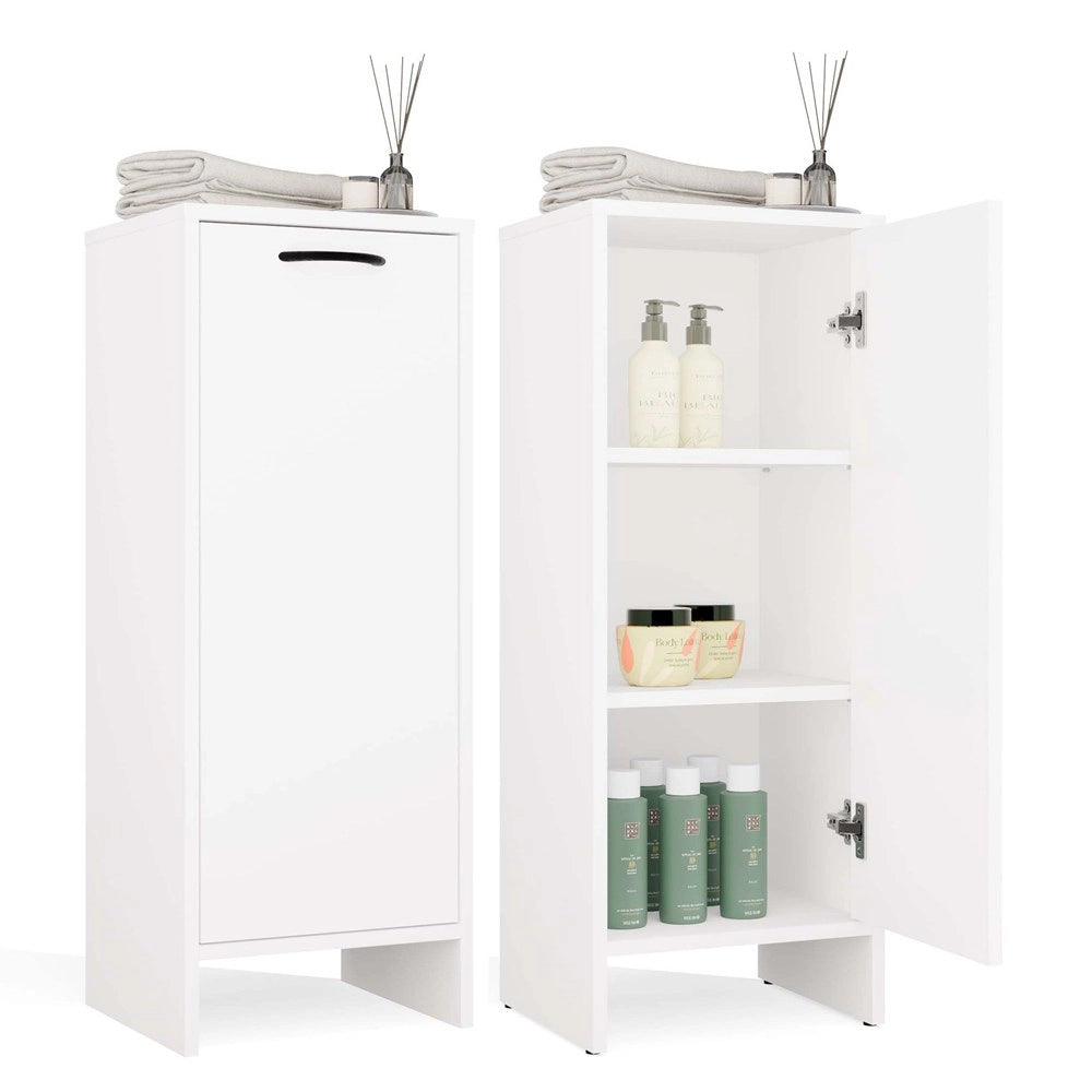 Mobile bagno NINA 1d bianco 1 ante scaffale colonna 3 ripiani per bagno