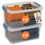 Akitaink Set 2 Contenitori Plastica Trasparenti con Clip