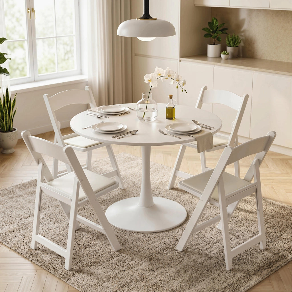 Sedia pieghevole ¨C zephmum ¨C resina e PU, 45x44x78 cm, bianco