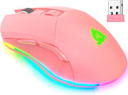 Cavo di ricarica Rose RGB mouse gaming + rosso + alta risoluzione sensore con lunga vita batteria + regolabile fino a 10000 dpi + modalità cavo e wireless + nuovo