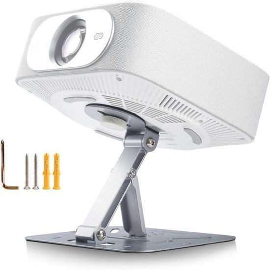 Sostegno per Proiettore - Supporto per Proiettore - Cinema in Casa - Gira di 360 Gradi - 19 cm di Lunghezza - Argento