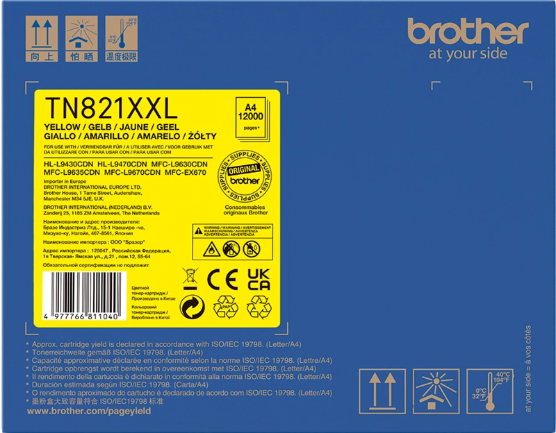 Brother TN-821XXLY cartuccia toner 1 pz Originale Giallo