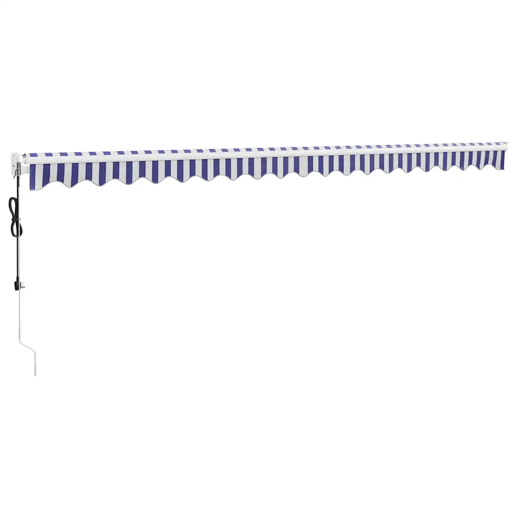 Tenda Sole Automatica Retrattile Blu e Bianca 5x3 m 3154475