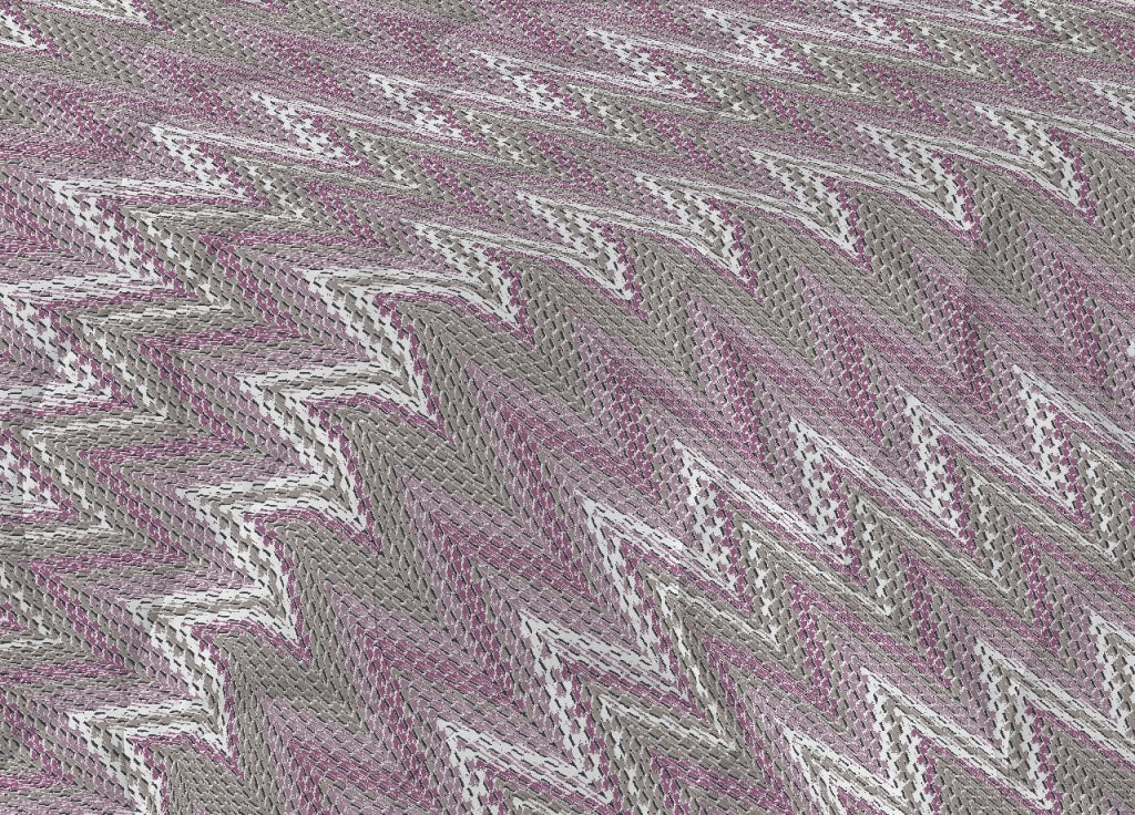 Trapuntino Piumino Estivo Pensieri Delicati Disegno Spinato Zig Zag - Matrimoniale - Rosa