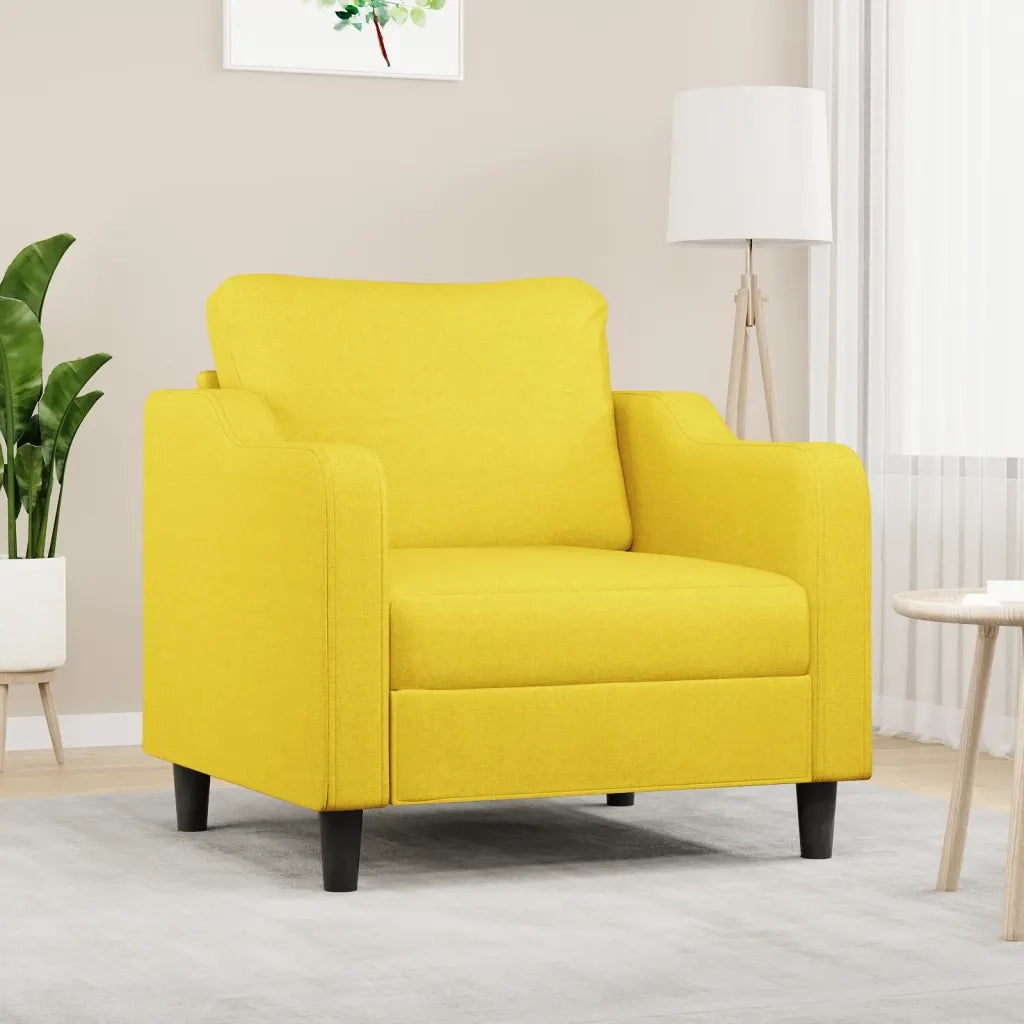 Poltrona-Divano Sedia Giallo Chiaro 60 cm in Tessuto 122409