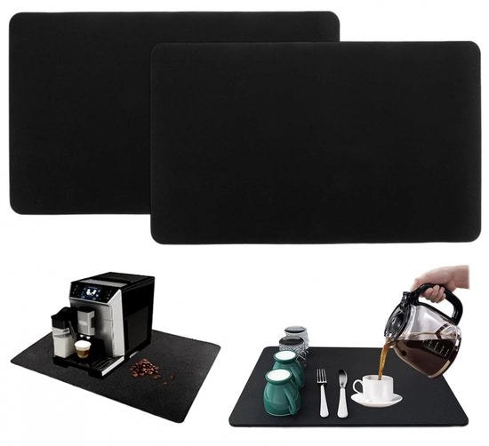 Afdruipmat per caffè - 2 pezzi - 40x60 cm - Afdruipmat - Afdruiprekken - Assorbe rapidamente - Mat di asciugatura