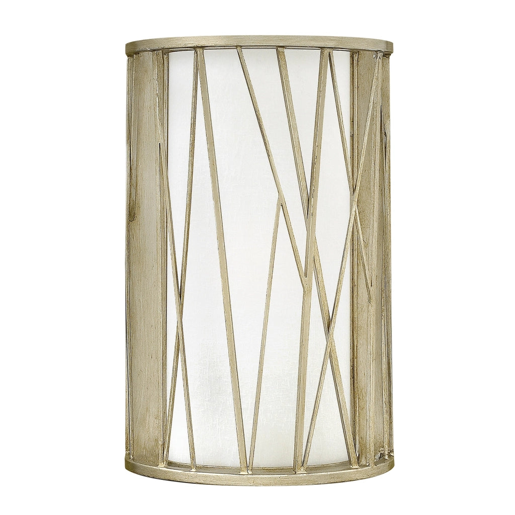 Applique Contemporanea Nest Metallo Foglia Argento Vetro 1 Luce E27
