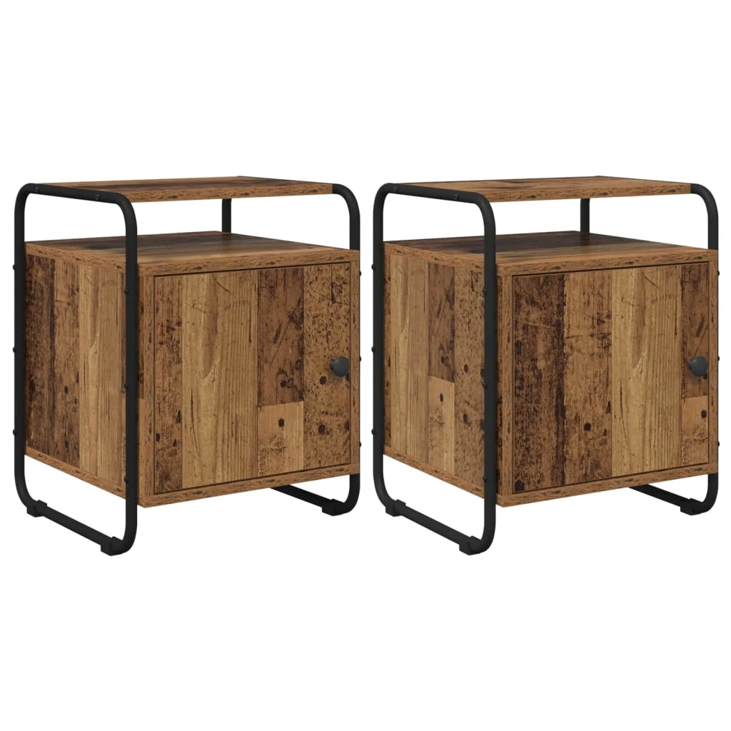 Armadio da Notte 2 pz Legno antico Legno ingegnerizzato 8007620