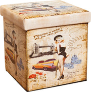 Biscottini Pouf contenitore richiudibile in ecopelle A Praticissimo 32x32x32 realizzato