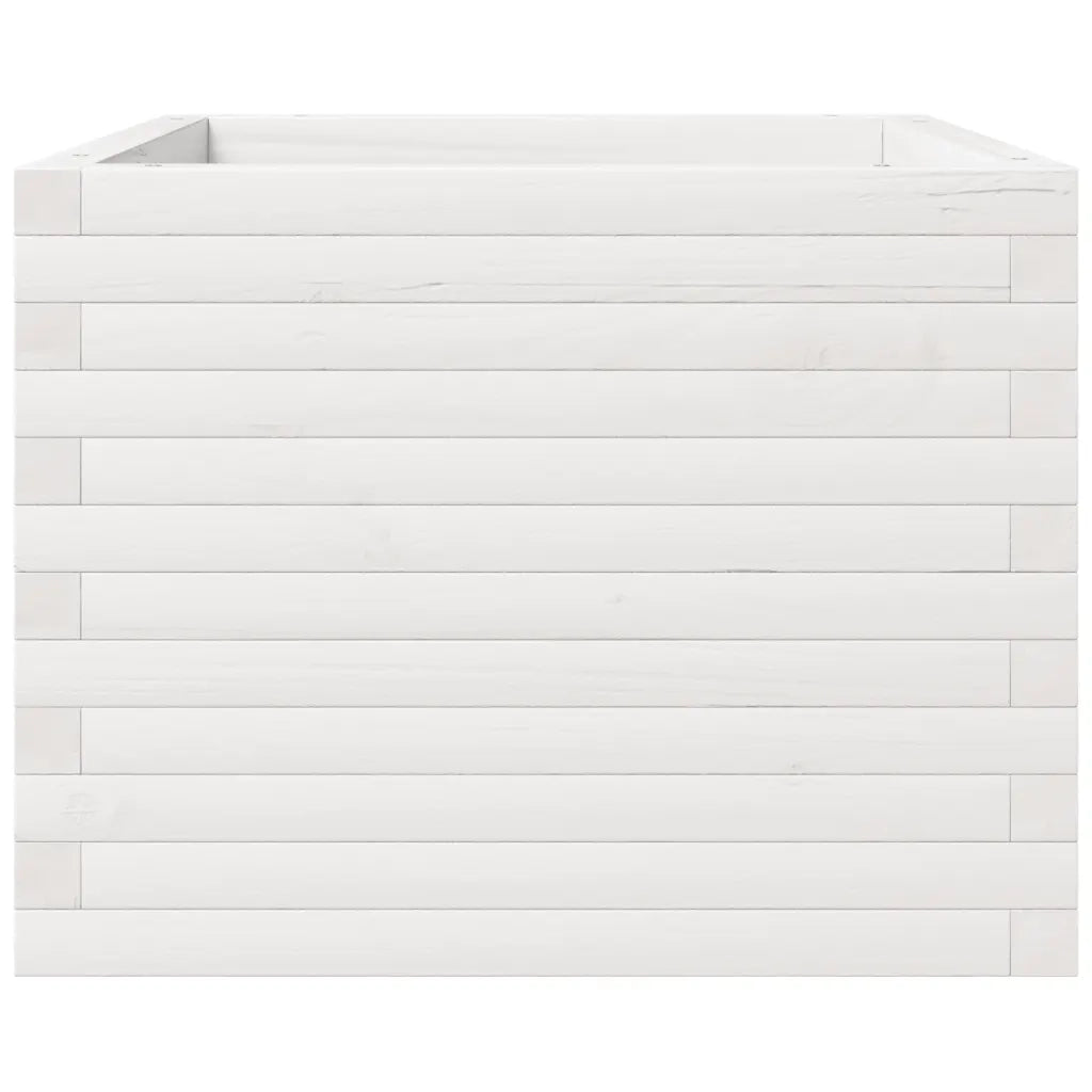 Fioriera da Giardino Bianca 60x60x49,5cm Legno Massello di Pino