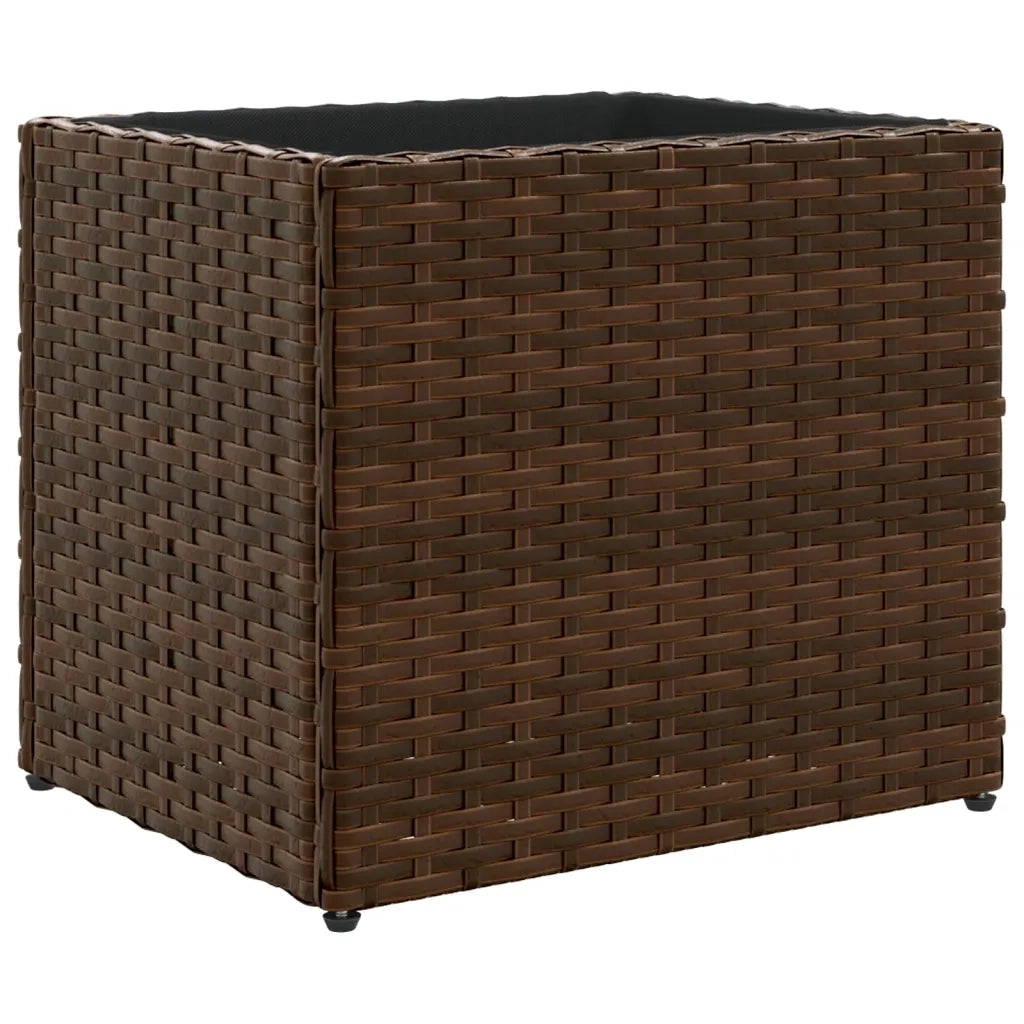 Fioriera | Cassetta per fiori | Vaso da Giardino Marrone 36x30x32 cm in Polyrattan