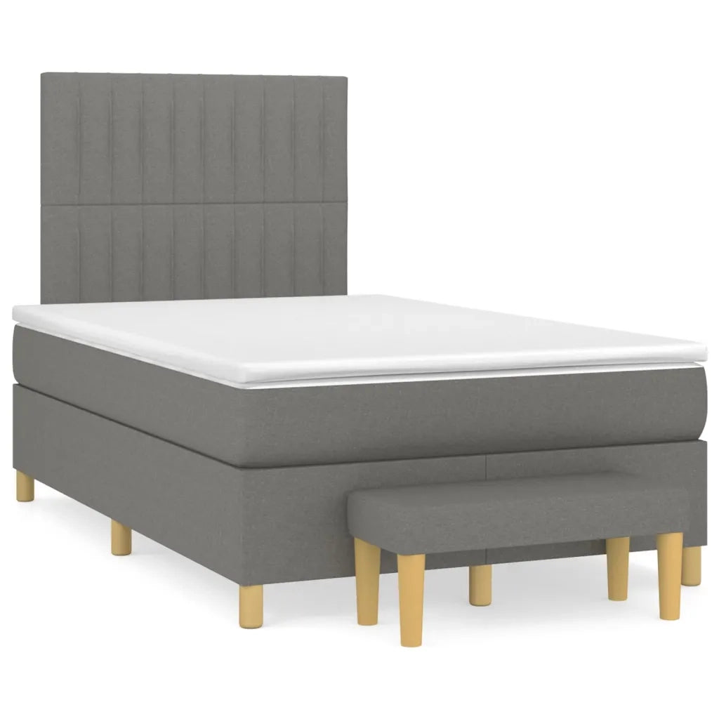 Giroletto a Molle con Materasso Grigio Scuro 120x200 cm Tessuto cod mxl 57712