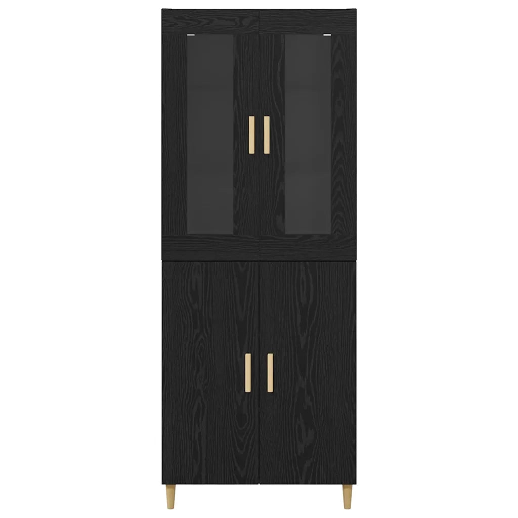 Credenza-Buffet-Armadio da cucina Rovere Nero 69,5 x 34 x 180 cm 305286