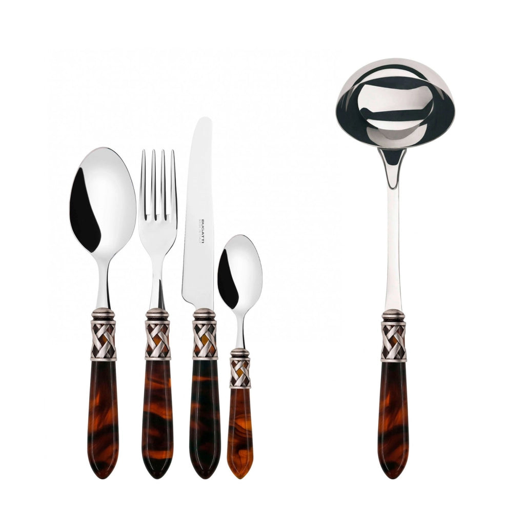ALADDIN Ghiera Argento Anticato, Posate Set 49 Pz, Scatola