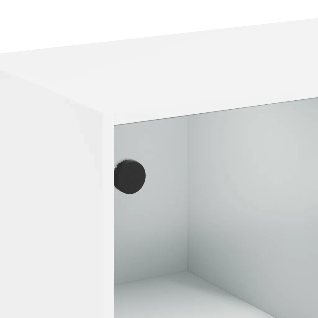 Libreria con Ante Bianca 136x37x142 cm in Legno Multistrato 577790