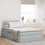 Letto con contenitore e LED Grigio chiaro 120 x 200 cm Velluto 3371325