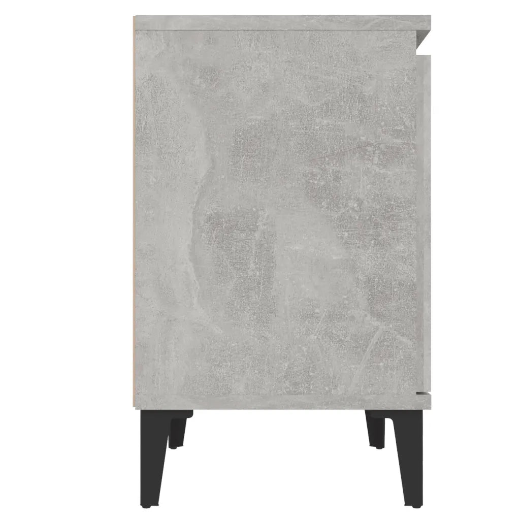 Comodini con Gambe in Metallo Grigio Cemento 40x30x50 cm 805842