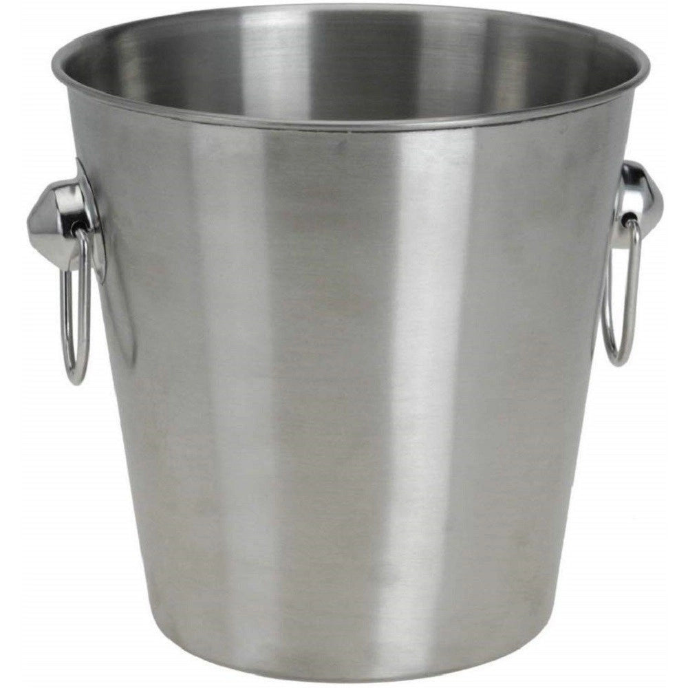 Trade Shop - Secchiello In Acciaio Porta Ghiaccio Con Manici Piccolo 18 Cm Portabottiglie -