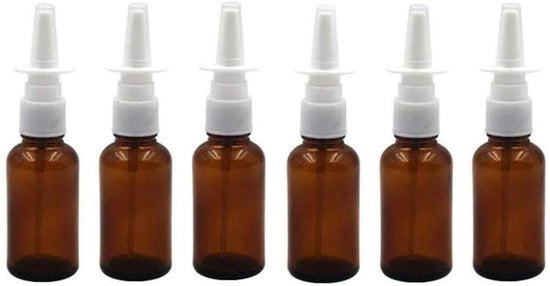 Spray flessi 30ml - 6 pezzi - Vetro ambra - Riciclabile - Confezione - Adatto per make-up/cosmetici - Ecologico - Flessi per cosmetici