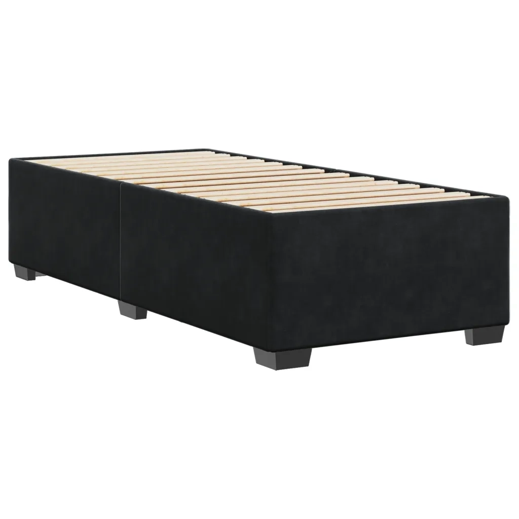 Letto singolo | Letto per adulti | Giroletto Nero 80x200 cm in Velluto