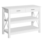 Tavolino da salotto con 2 cassetti e ripiani ¨C zephmum ¨C 105x40x76 cm bianco
