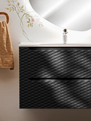 Mobile sottolavabo 80 cm 2 cassetti Ocean Black 80 x 57 x 46 cm