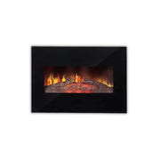 MOHOME Caminetto Elettrico Parete Camino Nero Termostato Regolabile Effetto Fuoco Fiamma Timer Telecomando Remoto Stufa Termica 2 Potenze Calore Silenzioso