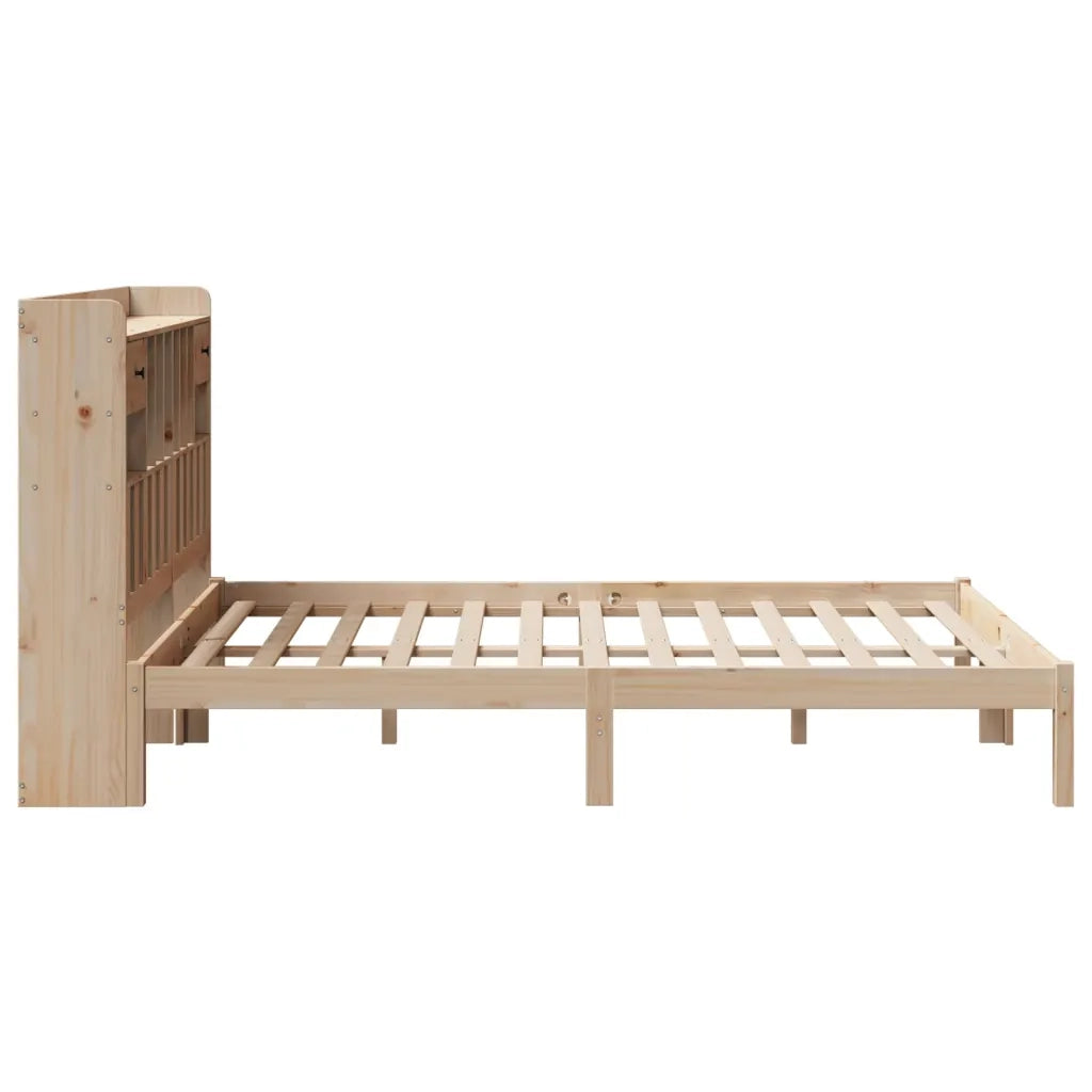 Letto Libreria senza Materasso 140x190 cm in Legno di Pino