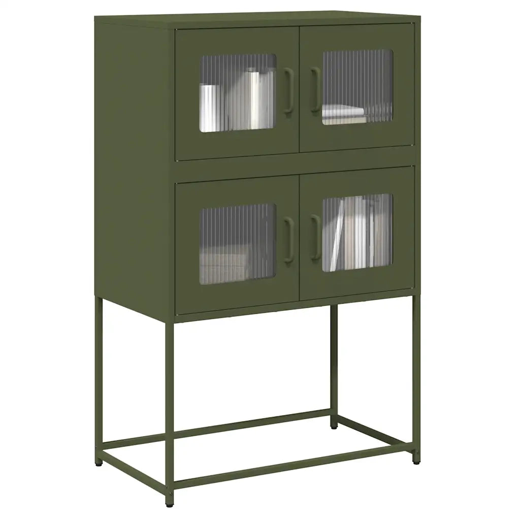 Credenza | Madia | Buffet da pranzo | Armadio da pranzo Verde Oliva 68x39x107 cm in Acciaio