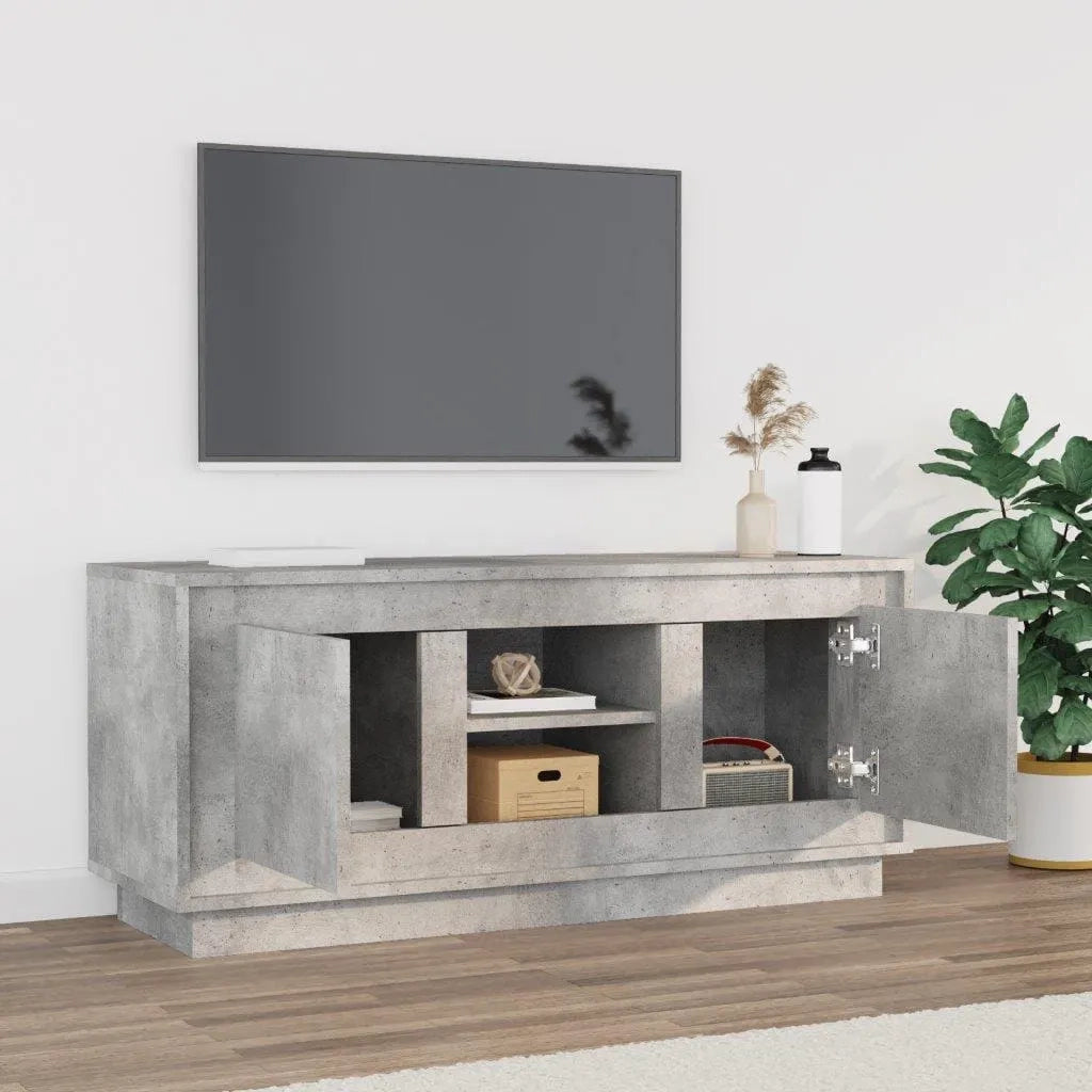 Mobile Porta TV Grigio Cemento 102x35x45cm in Legno Multistrato 819864