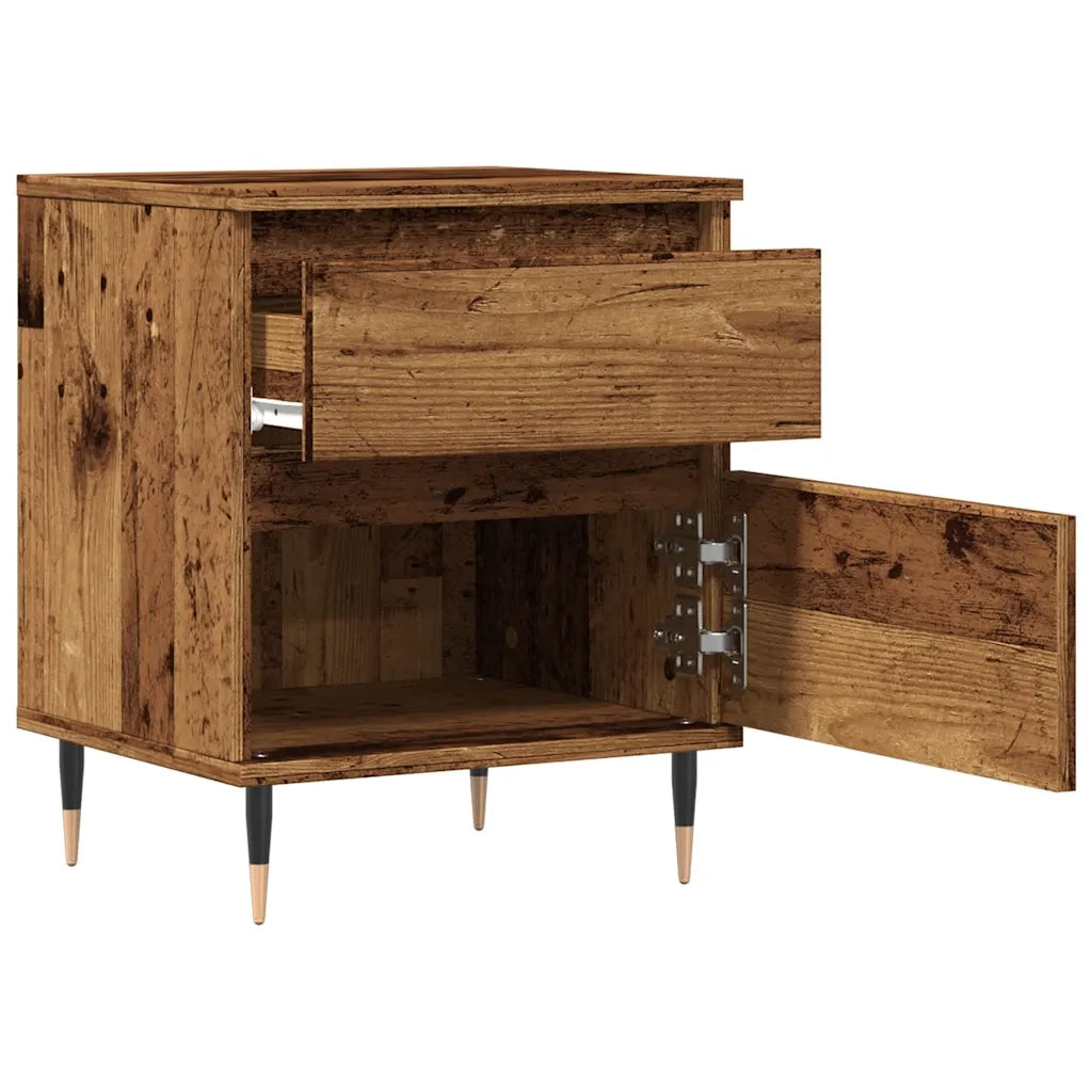 Comodino | Armadio da Notte | Mobiletto da notte Legno Antico 40x35x50 cm in Legno Multistrato