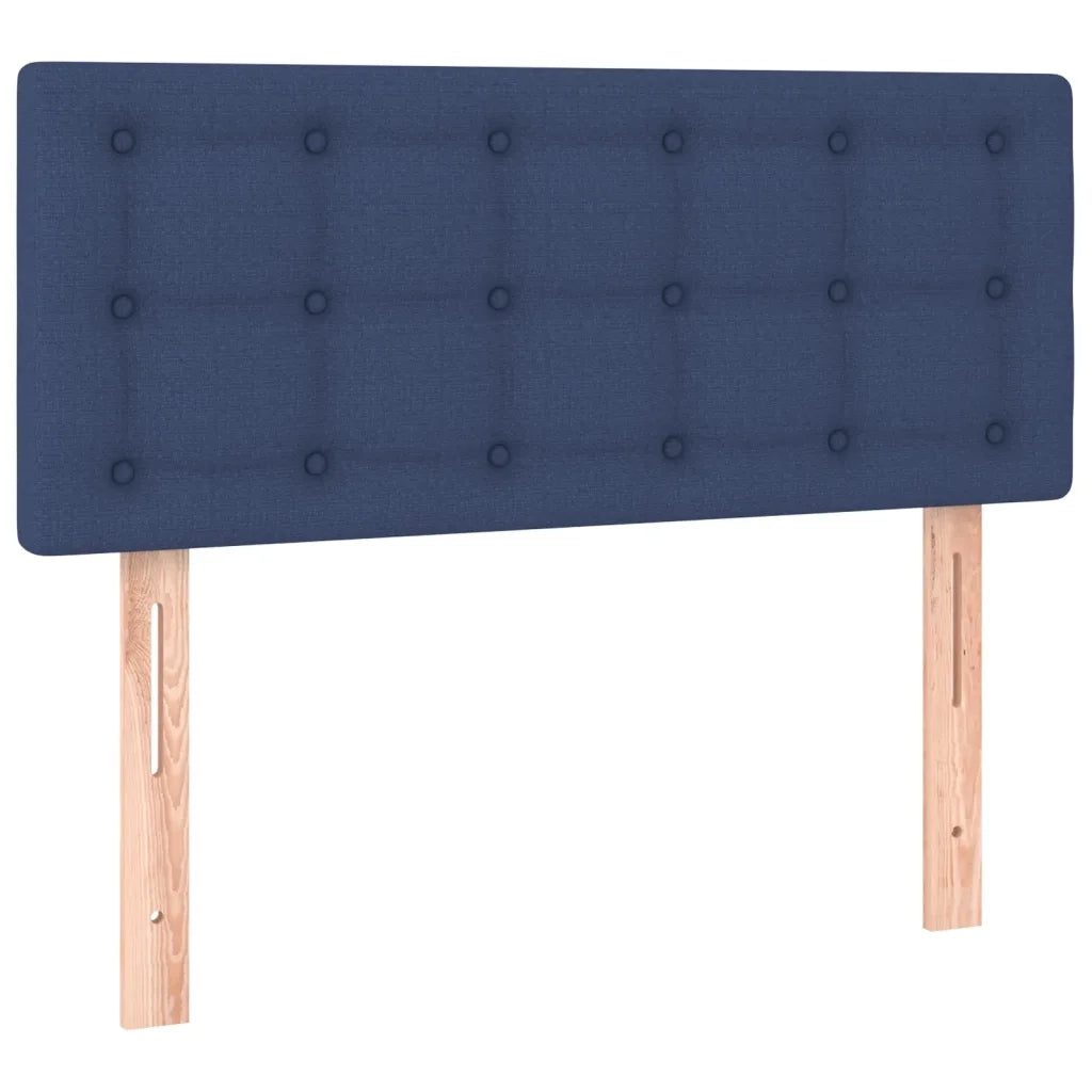 Letto a Molle con Materasso e LED Blu 100x200cm in Tessuto